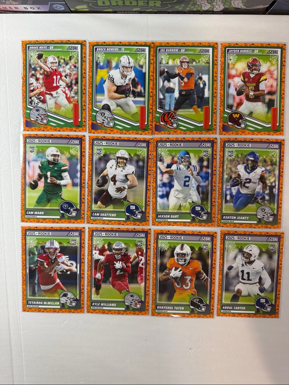 NFL Rookie Card Lot with Bright Orange Borders